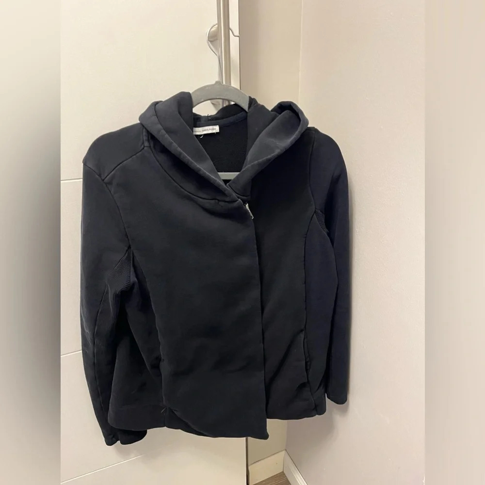 James Perse Estilo Hooded Full Zip Black Sweatshirt Jacket Size 4 XL - Picture 2 of 5